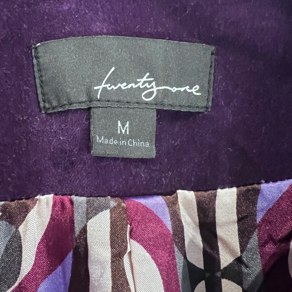 Velvet Cotton Purple Button Trench Pockets Sz Medium Unique - Picture 9 of 13